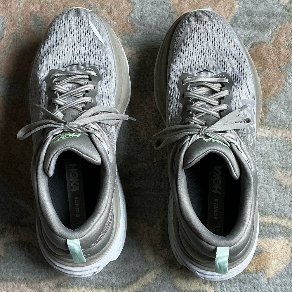 Hoka Women's Gray and Mint Athletic Shoes